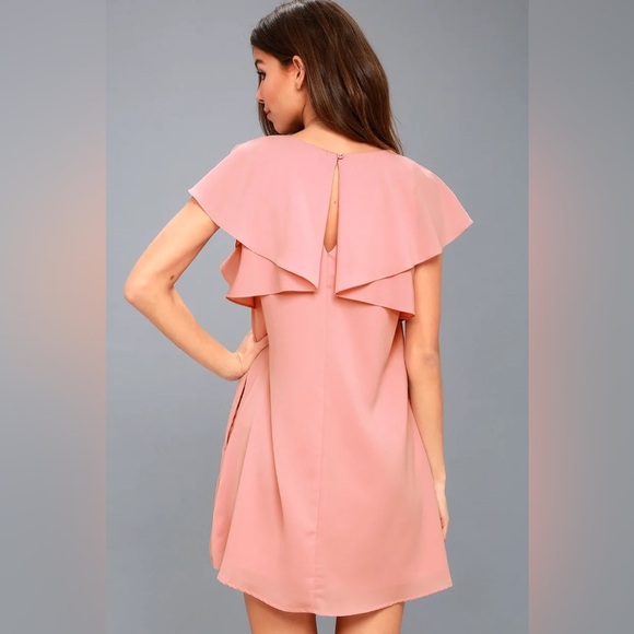 Lulus Lookin' Cute Mauve Pink Short Sleeve Shift Dress Size Small - Picture 4 of 10